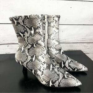 Abound Snakeskin Ankle Boots Gray and White 7 1/2